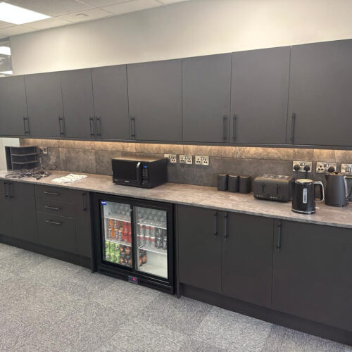 Cat6a data network installation in commercial office