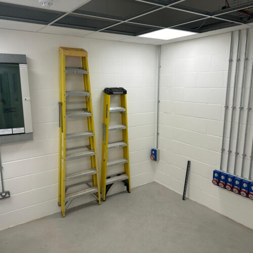 Cat6a data network installation in commercial office