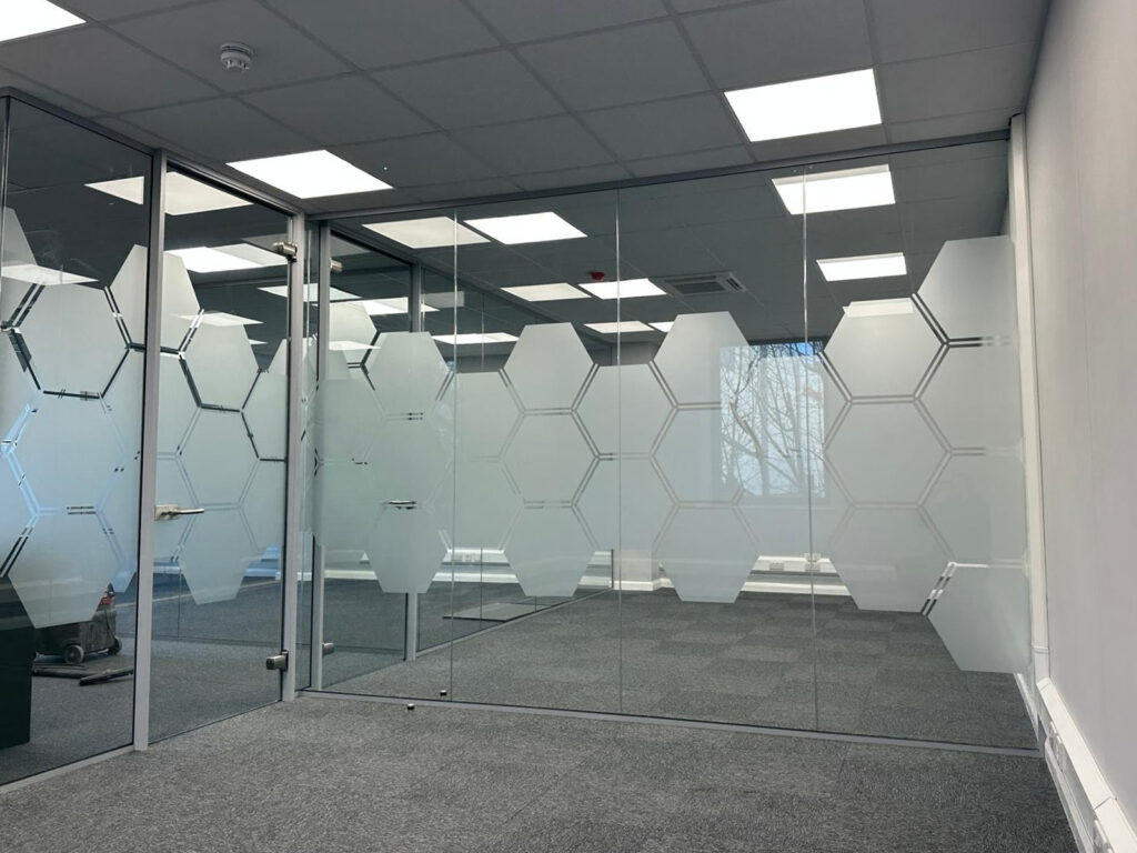 Cat6a data network installation in commercial office