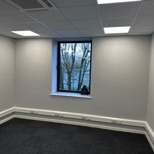 Cat6a data network installation in commercial office