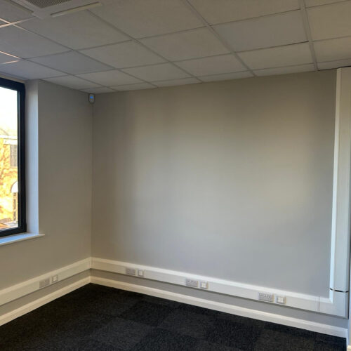 Cat6a data network installation in commercial office