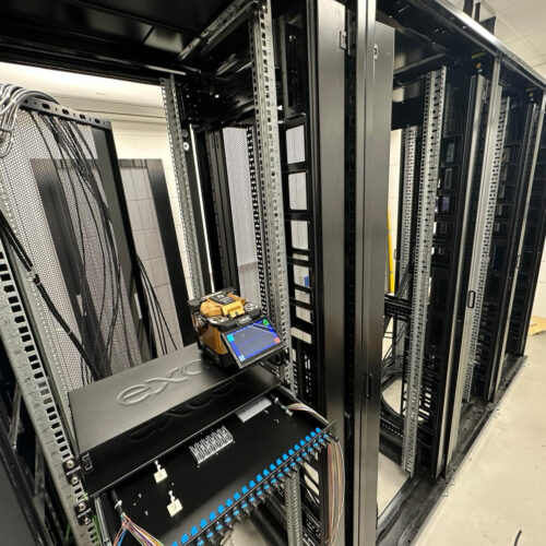 Cat6a data network installation in commercial office