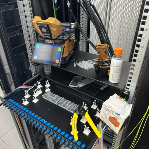 Cat6a data network installation in commercial office