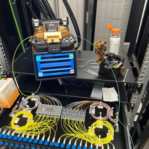 Cat6a data network installation in commercial office